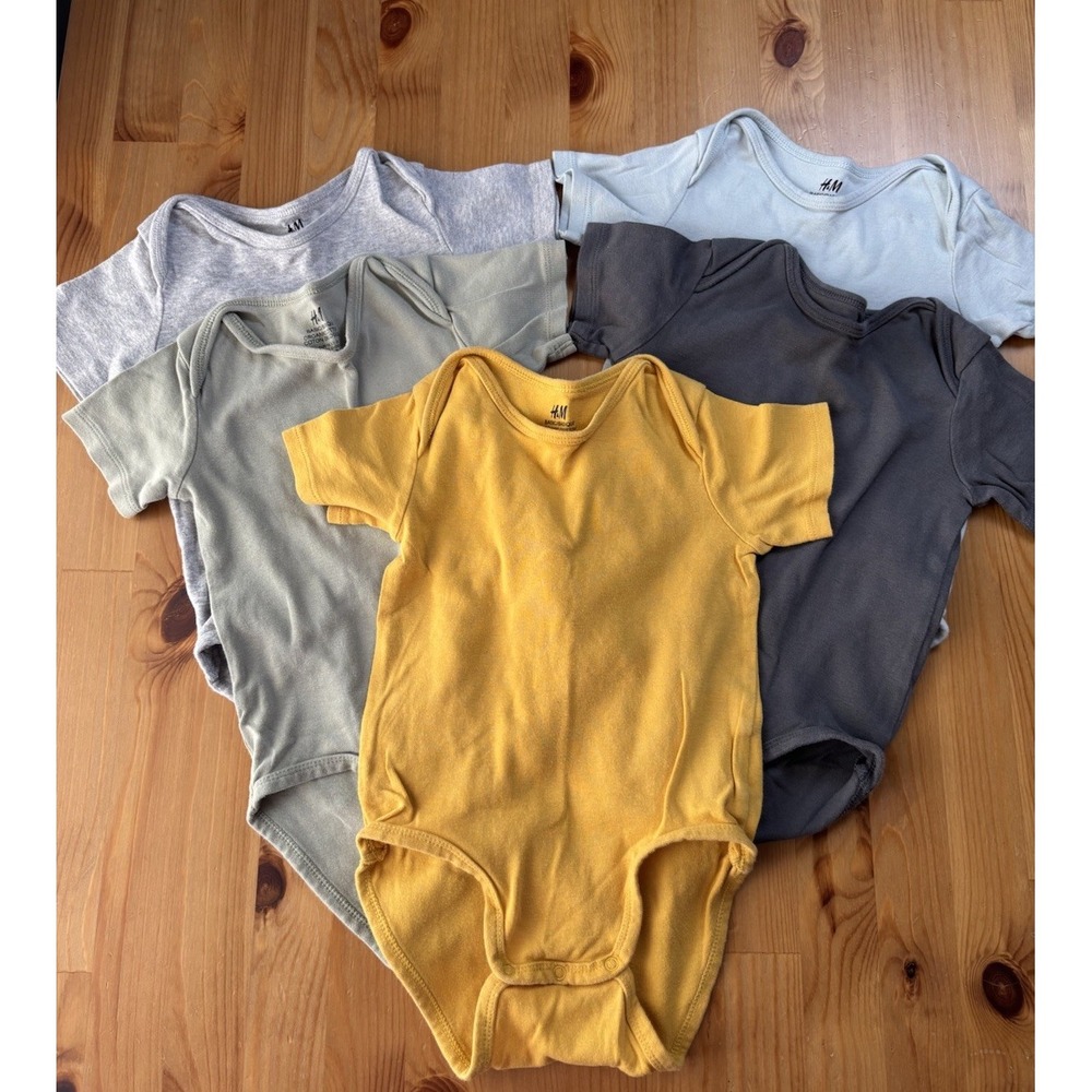 Toddler H&M Short Sleeve Organic Cotton Bodysuits Bundle Of 5 Size 2-3 Years‎